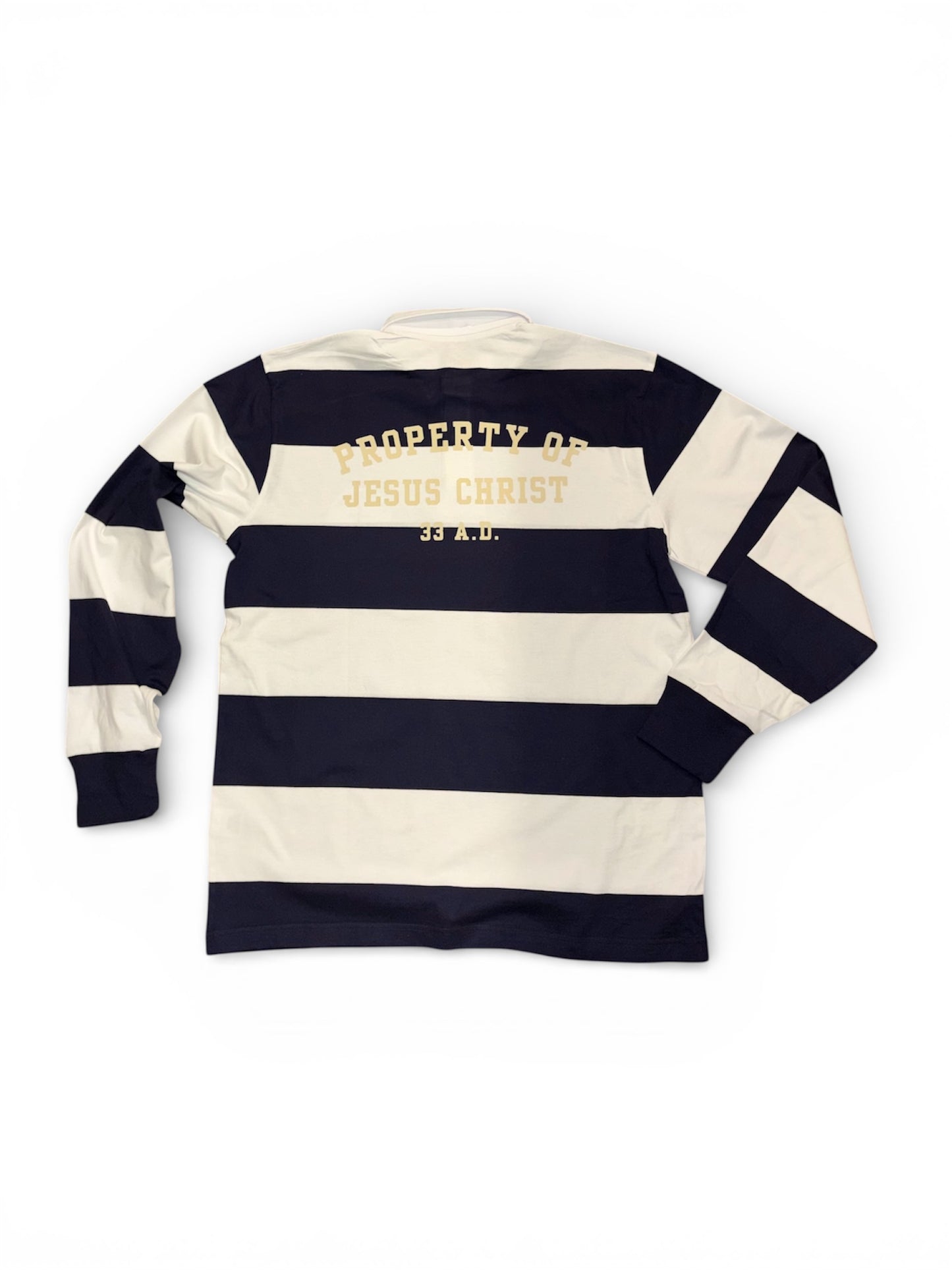 Unisex Premium rugby polo “Property of Jesus Christ”