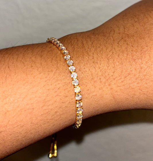 Gold tennis bracelet