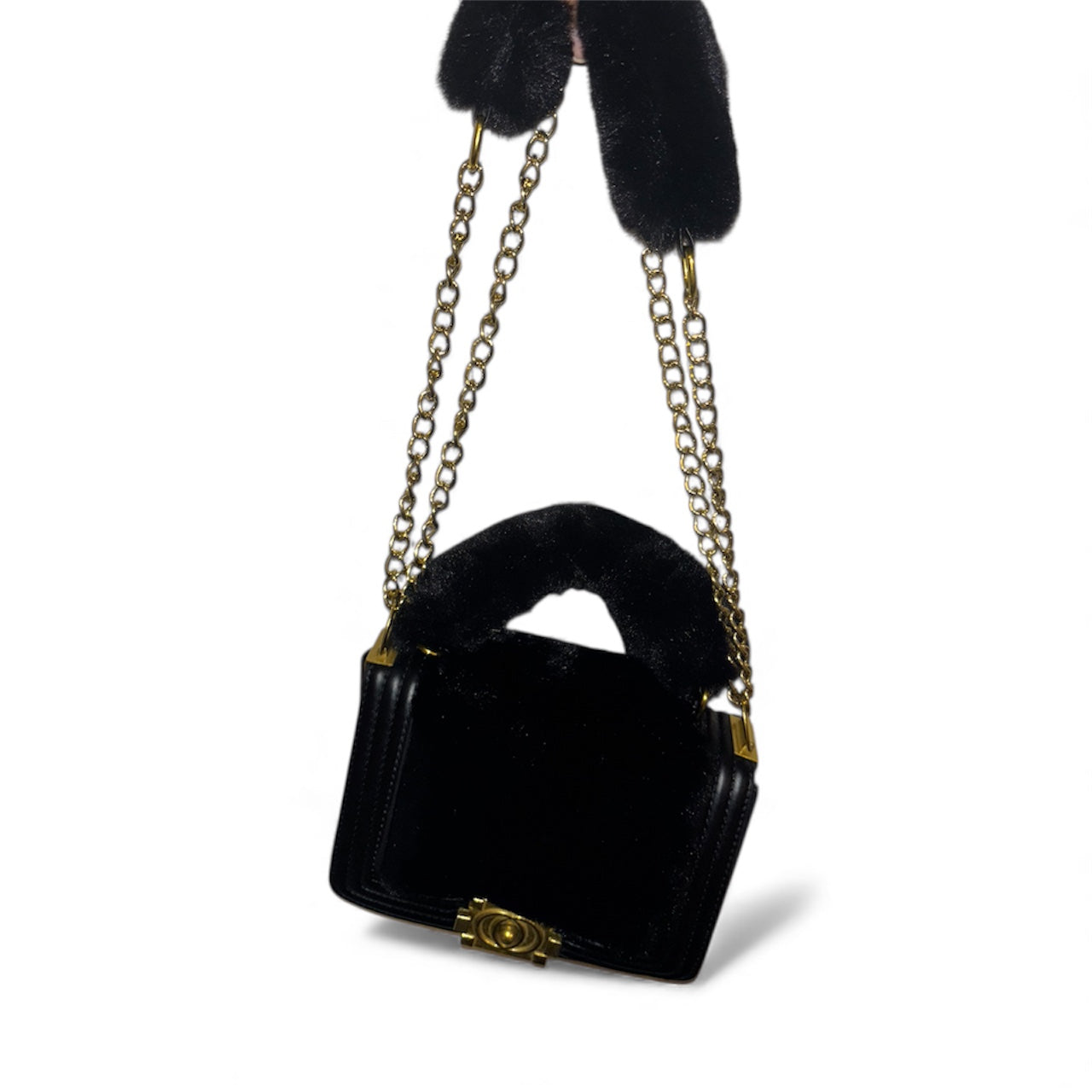 Black fur bag