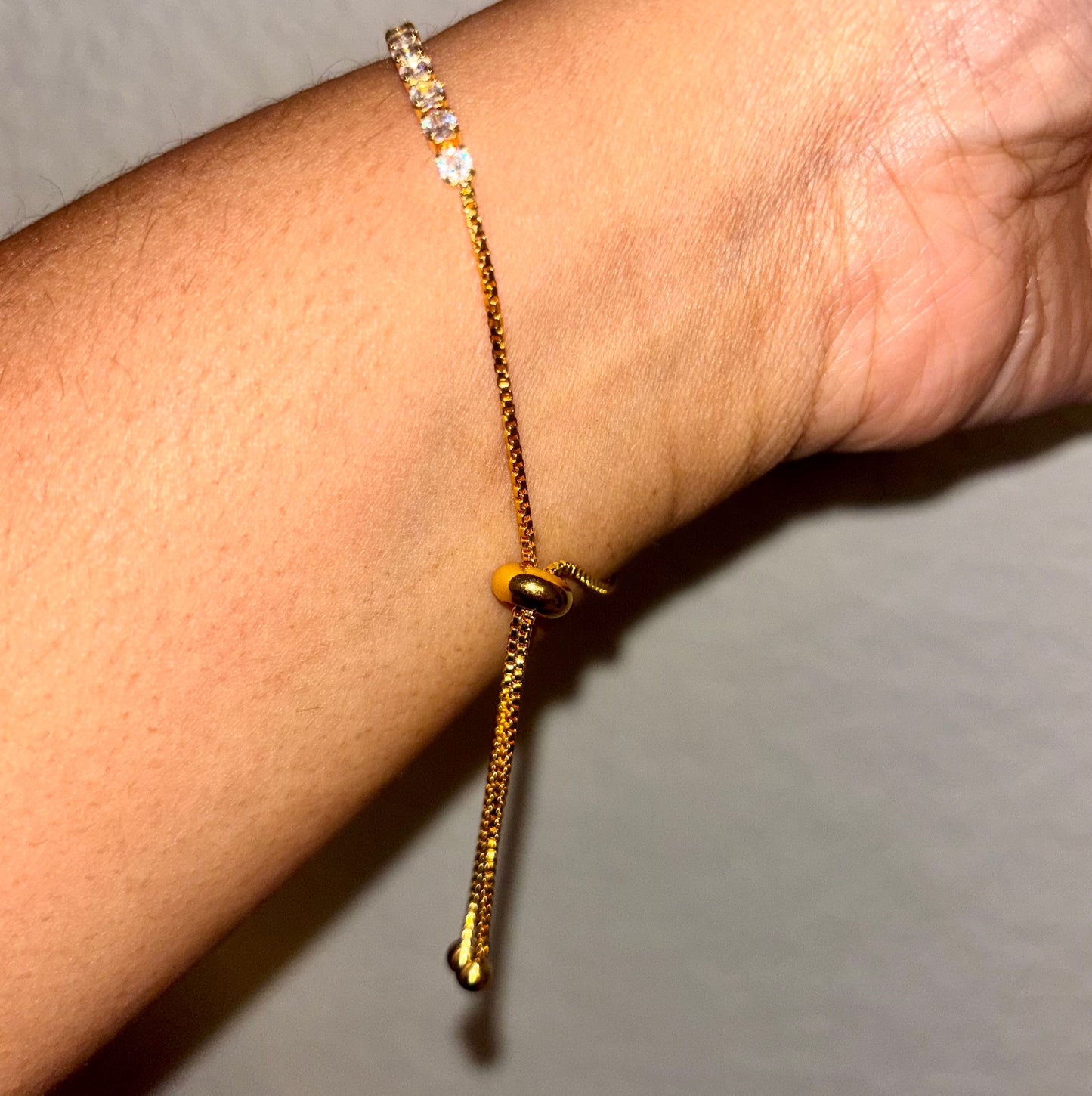 Gold tennis bracelet